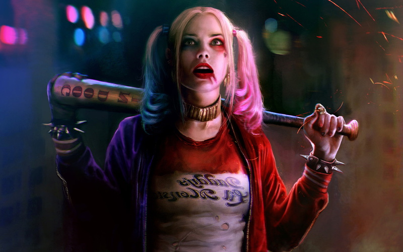one person, waist up, hairstyle, tattoo, adult, nightlife, focus on foreground, young women, fashion, portrait, hair, rock music, beauty, young adult, margot robbie harley quinn suicide squad dc comics