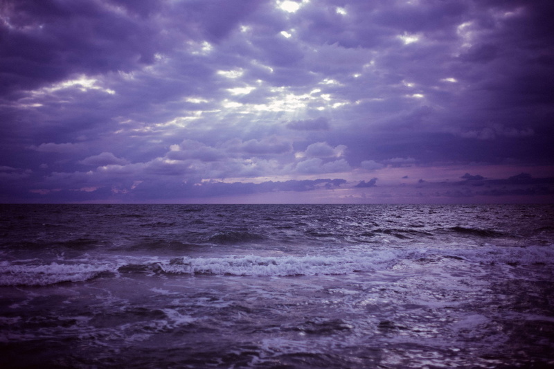 cielo, 4K, violeta, mar, naturaleza