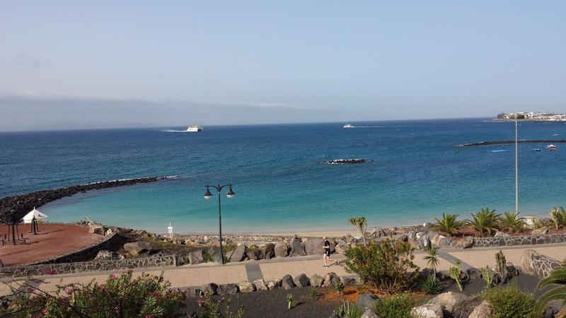 day, playa blanca lanzarote, tree, land, horizon, architecture, outdoors, sea, plant, horizon over water, beach, nautical vessel, 4K, sky, no people, nature