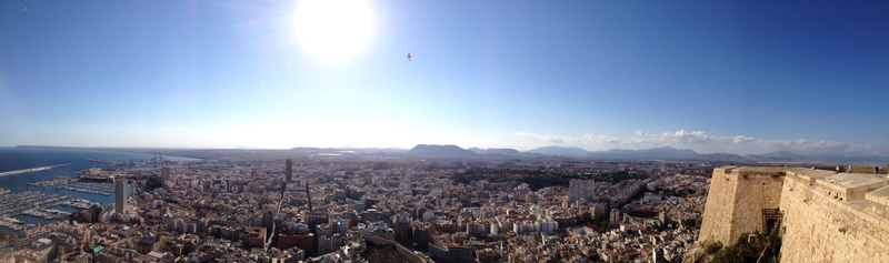 panoramic, photography, aerial, Sunshine, mediterranean, no people, mountain, city, cityscape, sky, Alicante, coast, outdoors, nature, Panorama, scenics - nature