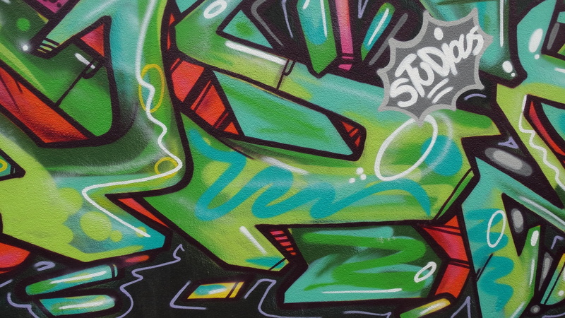 mural, design, 1080P, paint, architecture, wall - building feature, pattern, spray paint, close-up, green, day, urban, graffiti, multi colored, abstract