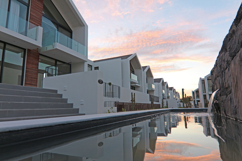 modern, no people, nature, val de vie estate, architecture, waterfront, built structure, building exterior, sunset, cloud - sky, house, lake, day, residential district