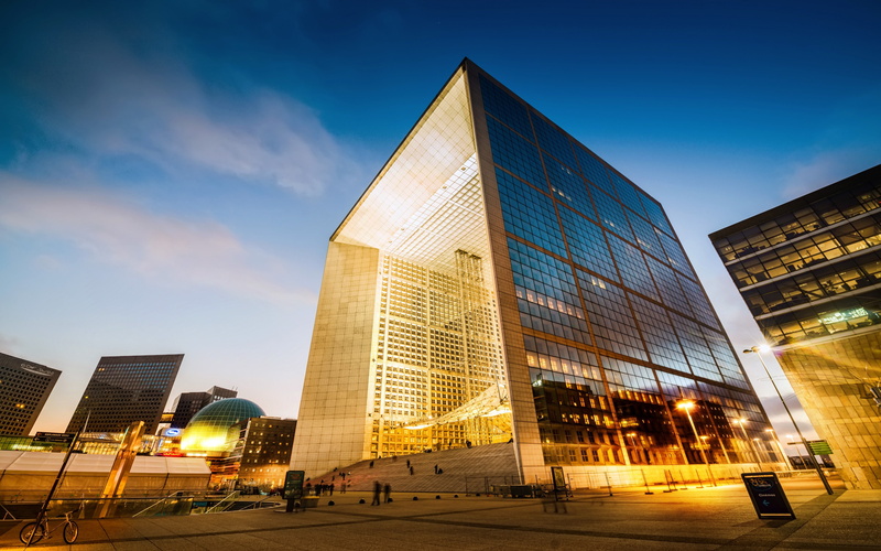 city life, city, tall - high, paris, office, building, 4K, financial district, skyscraper, illuminated, architecture, modern, glass, office building exterior
