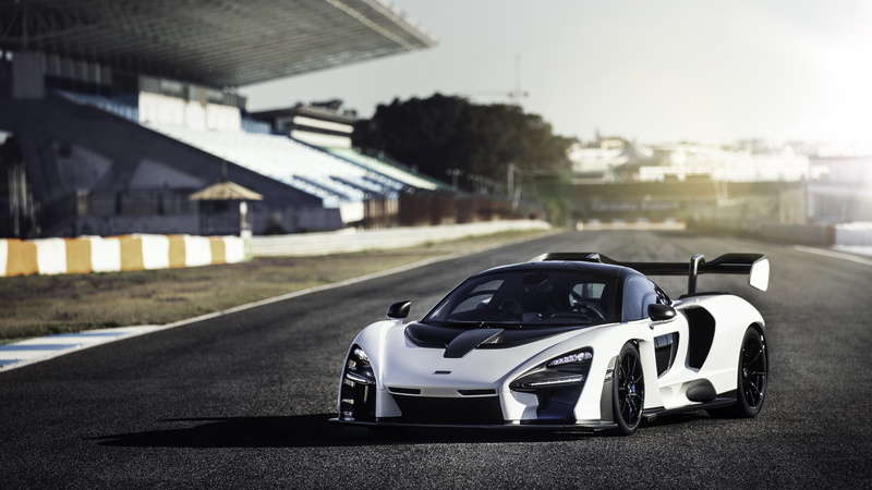 5K, Pure White, 2018, 5K, McLaren Senna, Racing track