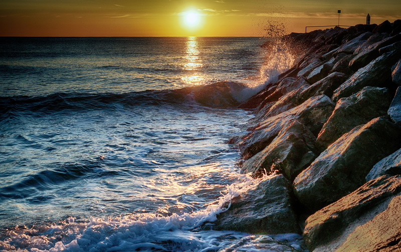 fragment, seascape, coastline, Barcelona, 4K, beach, waves, dusk, Sony, Amanecer, Agua, ocean waves, sunset, Mar, sea, water, near, wave, las, ocean, A77