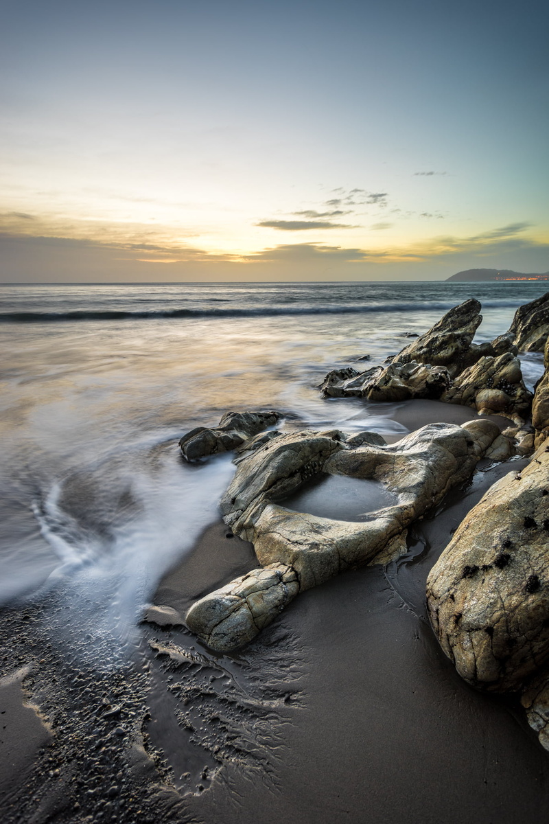 sunset, beach, wideangle, photo, outdoors, travel, Sunrise, rock - Object, stones, light, sony a7, Dalkey, long exposure, landscape, nature, coastline