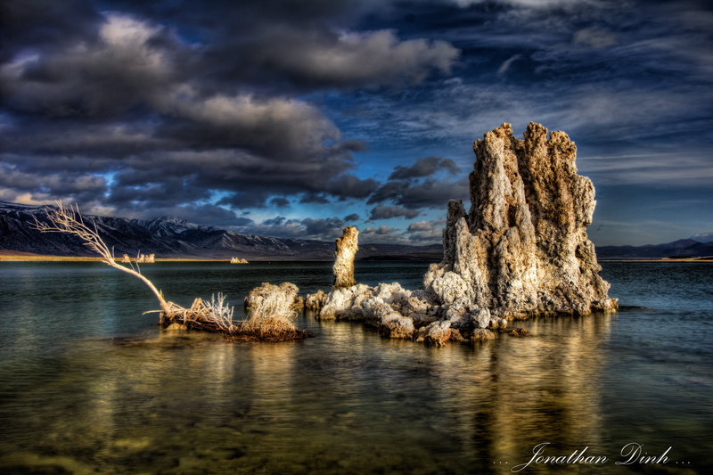 rock, Winter, Eastern Sierra, rock formation, landscape, mono lake, water, nature, clouds, sea, Storm Rising, scenics, rock - Object, formation, Seascape