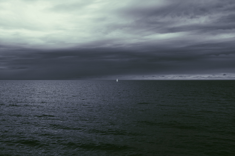 gloomy, wave, 5K, landscape, dark, cloud, body of water, clouds, outdoors, cloudy, gray, waterfront, tranquil scene, skies, cloud - Sky, dramatic Sky