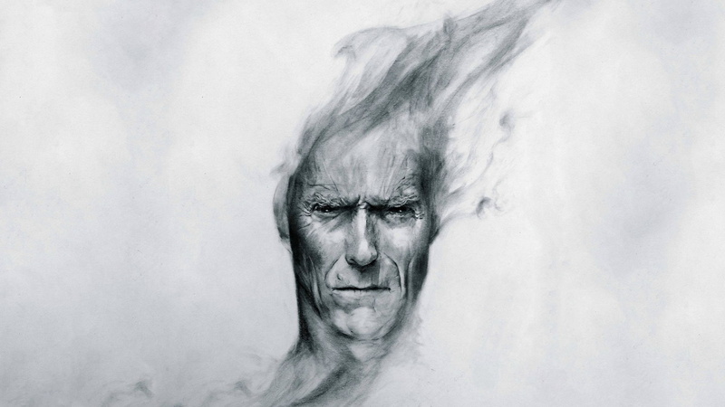 old, disappearing, grey, clint eastwood, man, sketch, hd, face, white, eastwood, vanishing, s, 1080P, clint