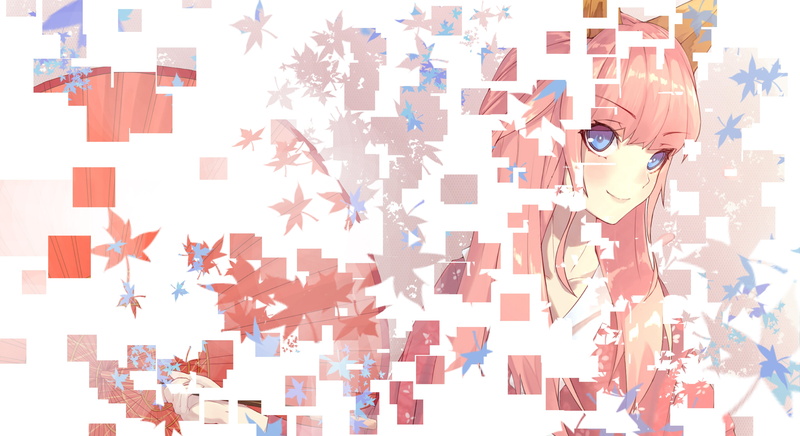 japanese, umbrella, 5K, kitsunemimi, disappearing, bust, original