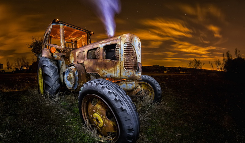 1080P, night, machine, tractor