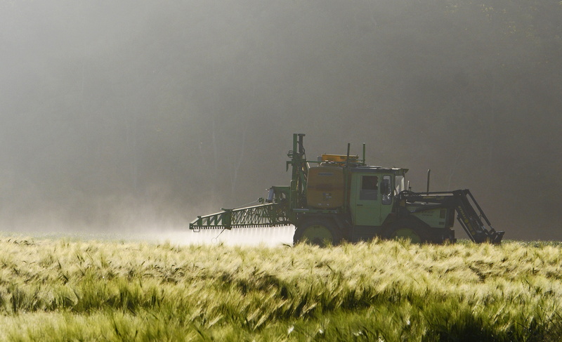 day, nature, Agriculture, barley field, spray mist, spray arm, spike, tractors, grass, no people, machinery, farm, land, agricultural machinery, chemistry