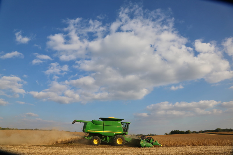 mode of transportation, daytime, harvest time, nature, land vehicle, vehicle, farming, harvesting, countryside, no people, transportation, harvest, green