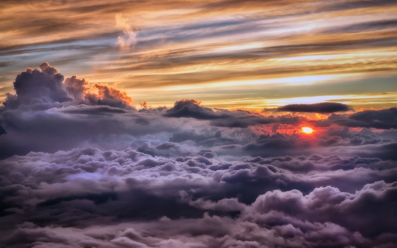 sky, cloud - sky, above, idyllic, sun, softness, sunlight, moody sky, beauty in nature, nimbus, 1080P, tranquility, aerial view, cloudscape, sunset, meteorology