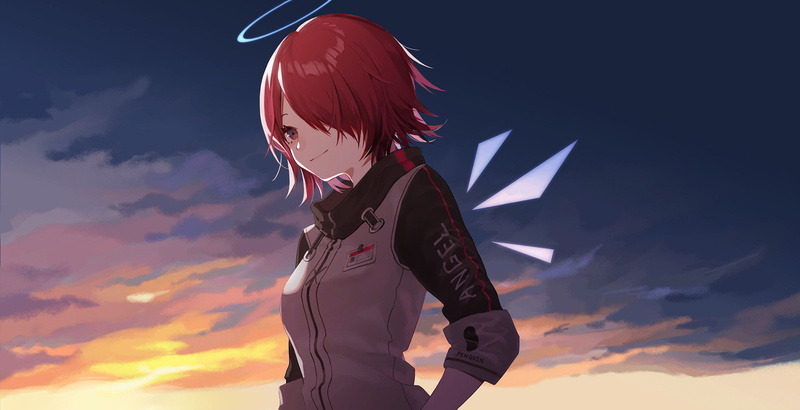 nimbus, hair covering eyes, anime girls, 1080P, Exusiai (Arknights), Arknights