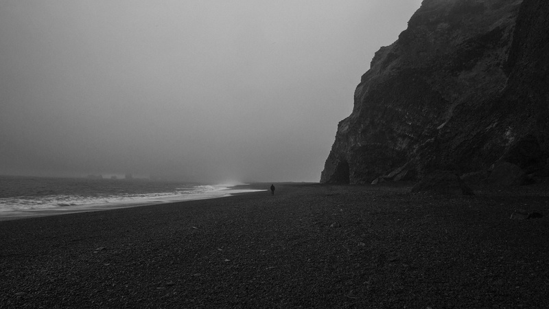 scenics - nature, solid, horizon over water, beauty in nature, beach, tranquility, land, day, black sand, sky, sea, rocky coastline, horizon, non-urban scene