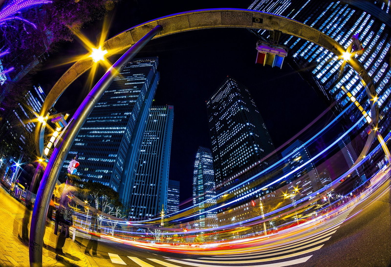 tokyo, night, cities, 720P, architecture, bridges, light, building, towers, tower, freeway, japon, panoramic, rivers, panorama, ray, monuments, japan