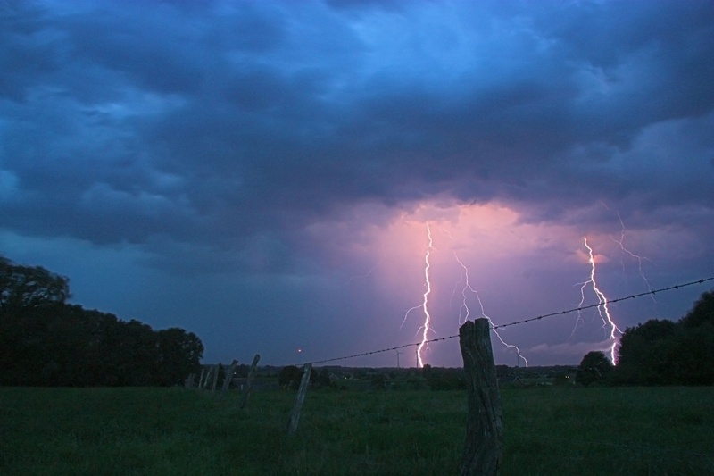 meadow, extreme weather, summer thunderstorm, struck, pasture, clouds, no people, lightning weft, storm cloud, thunderstorm, outdoors, 1080P, beauty in nature