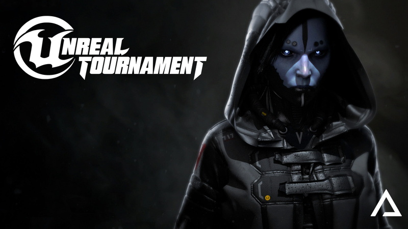 indoors, black background, black color, front view, weapon, Unreal Tournament 4, hood, 1080P, communication, mask, clothing, disguise, portrait, western script