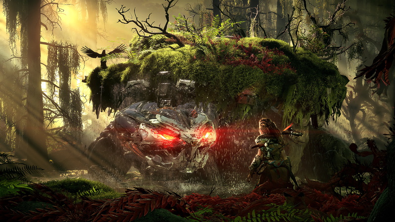Aloy (Horizon: Zero Dawn), 4K, 4K, video game art, Horizon II: Forbidden West, robot, horizon forbidden west