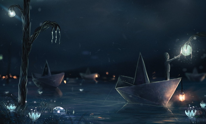lantern, Sylar, paper boats, fishing rod, 720P