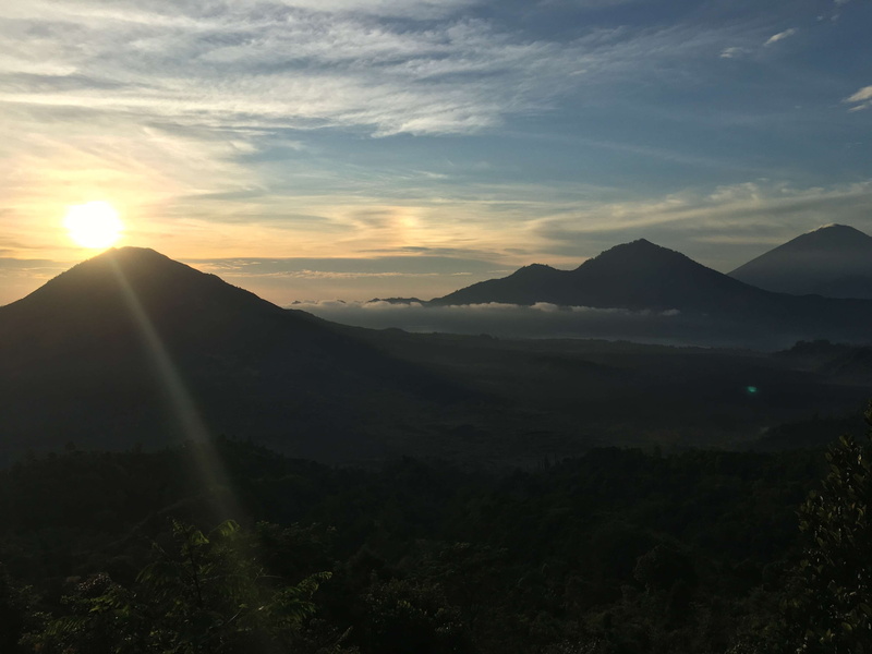 kintamani, outdoors, cloud - sky, environment, mount agung, sunbeam, gunung, mountain peak, tranquil scene, gunung agung, sunlight, sky, non-urban scene
