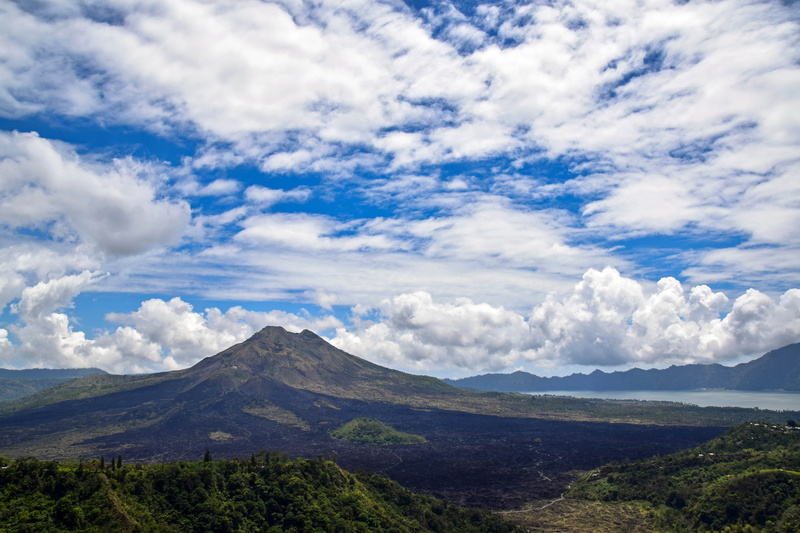 nature, land, plant, panorama, clouds, lake, volcano, beauty in nature, Travel, non-urban scene, batur, idyllic, mountain peak, landscape, tree, scenics - nature