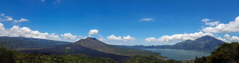 scenics - nature, sky, no people, near, Mountains, Travel, landscape, Bali, mountain, outdoors, batur, environment, blue, panoramic, lake, urban skyline