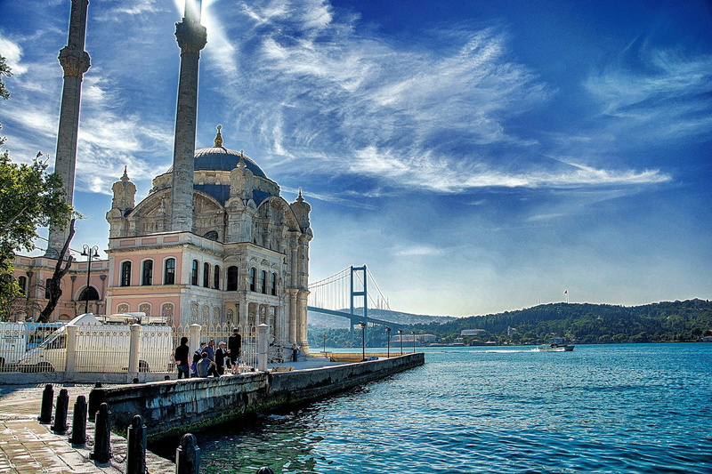 tourboat, riverbank, destinations, promenade, baharloo, canal, steeple, bridge, dusk, travel, footbridge, river, 500px, ortakoy, arch, farshid, pier, istanbul