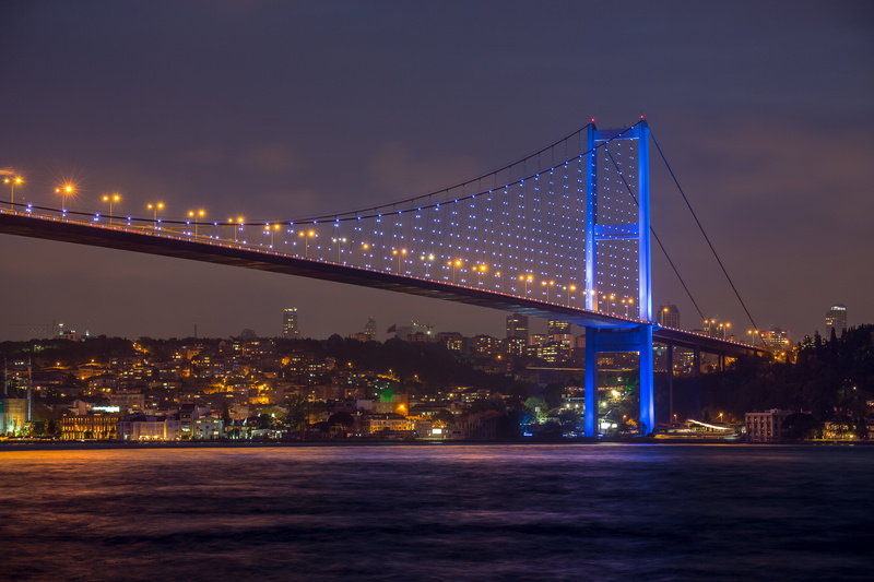 famous Place, city Life, gray, Bosphorus Bridge at night, nature, bridge, travel Destinations, urban Skyline, uSA, blue, Istanbul, sunset, turkey, architecture