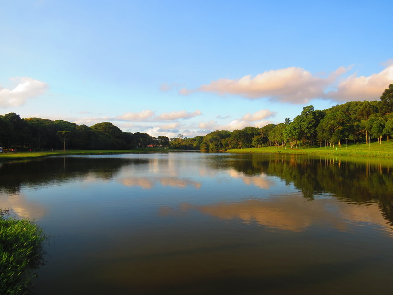 day, tranquil scene, scenics - nature, paraná, cloud - sky, mountain, nature, 4K, non-urban scene, lake, idyllic, natural park, barigui park, brazil, no people