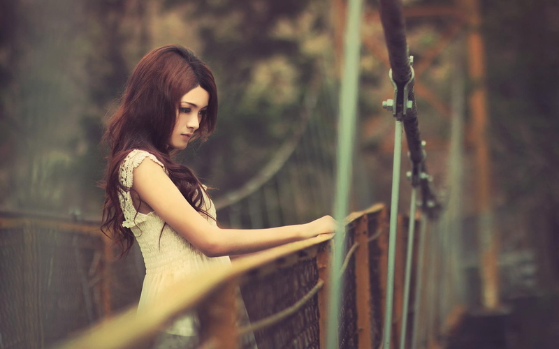 1920x1200, girl, dress, sunday, looking, girls, woman, 1080P, s, women, white, bridge