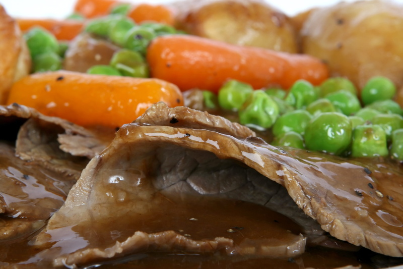 healthy, potatoes, veg, fruit, beef, food and drink, brown, 2K, joint, freshness, white, close-up, yorkshire, vegetables, peas, stew, meat, bread, still life