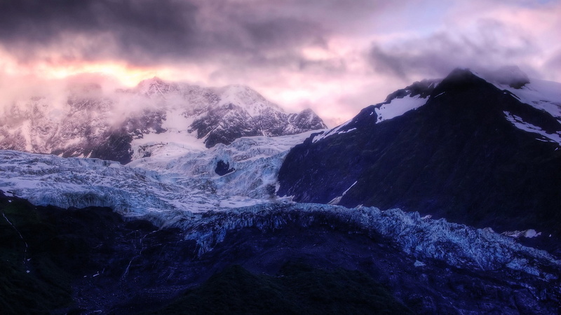 scenics, beauty In Nature, black, Alaska, hiking, snow, valley, nature, cold temperature, outdoors, european Alps, 2K, sunlight, tranquility, sunrise - Dawn