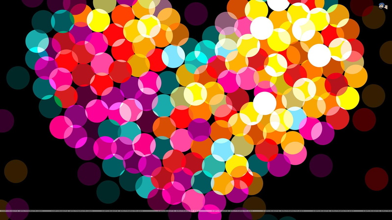 colorful, cute, 3d and abstract, heart, nice, 1080P