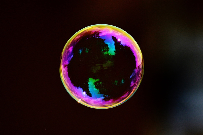 soap bubble, planet - space, 2K, sphere, dark, fragility, multi colored, indoors, single object, science, circle, shape, soap Sud, beauty in nature, bubble