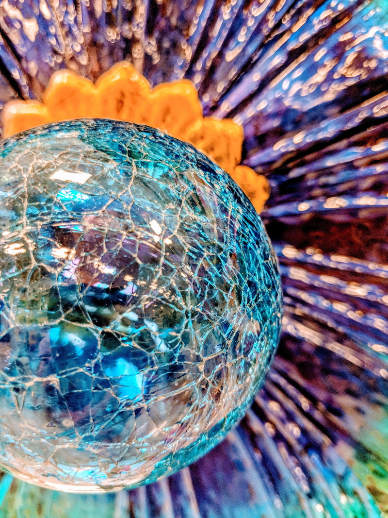 no people, single object, selective focus, multi, glass, colorful, bright, colors, ball, round, pattern, nature, close-up, vulnerability, fragility, blue
