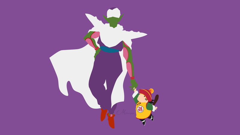 Minimalist, Vector, Dragon Ball Z, Piccolo (Dragon Ball), Dragon Ball, Gohan (Dragon Ball), 1080P, Anime