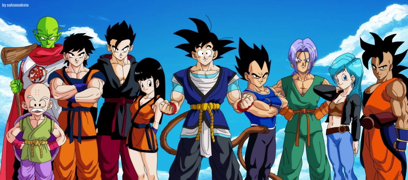 creativity, human representation, celebration, 1080P, Krillin (Dragon Ball), people, men, male likeness, blue, dragon, Goku, concepts And Ideas, Pan (Dragon Ball)