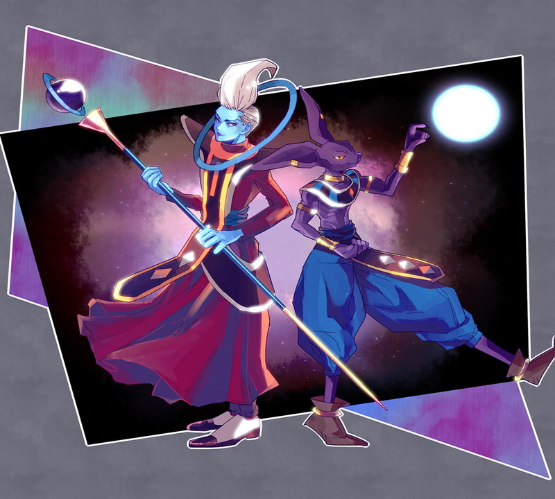 arts culture and entertainment, human limb, human arm, Beerus (Dragon Ball), arms raised, full length, Dragon Ball Super, skill, leisure activity, illuminated