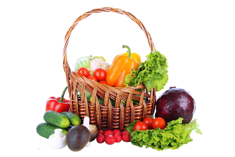 pepper, radishes, vegetables, white background, cucumbers, 5K, tomatoes, basket