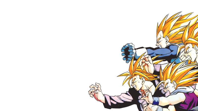 Vegeta, Dragon Ball Z, Gohan, future trunks, artwork, Son Goku, Dragon Ball, 1080P, simple background, Trunks (character), Son Gohan, trunks