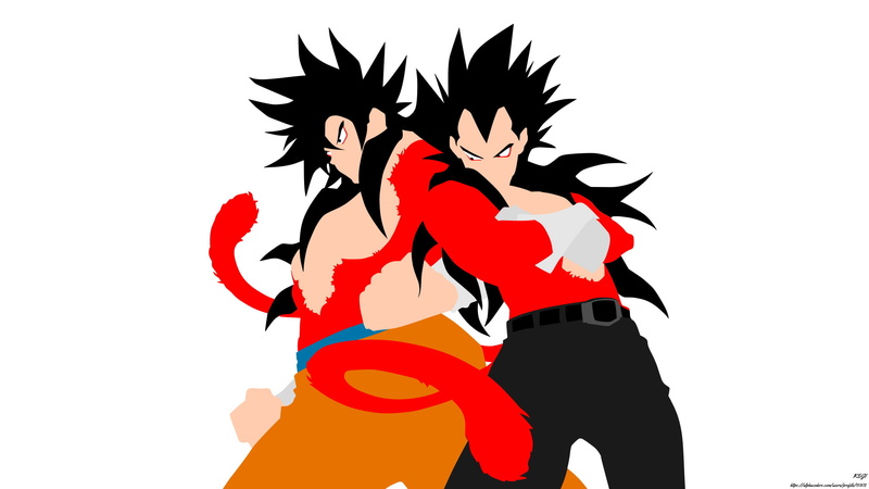 Super Saiyan 4, Dragon Ball GT, Black Hair, 1080P, Goku, Minimalist, Boy, Vegeta (Dragon Ball), Dragon Ball