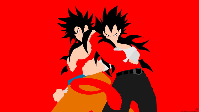 Minimalist, Goku, Vegeta (Dragon Ball), Black Hair, 1080P, Dragon Ball, Boy, Dragon Ball GT, Super Saiyan 4