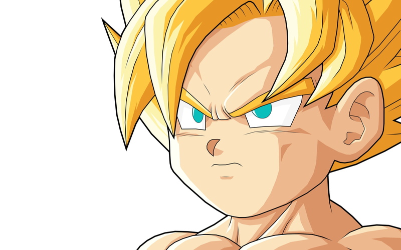 Dragon Ball GT, goten, low angle view, Super Saiyan, creativity, 2K, studio shot, Son Goku, day, art and craft, Dragon Ball, clear sky, design