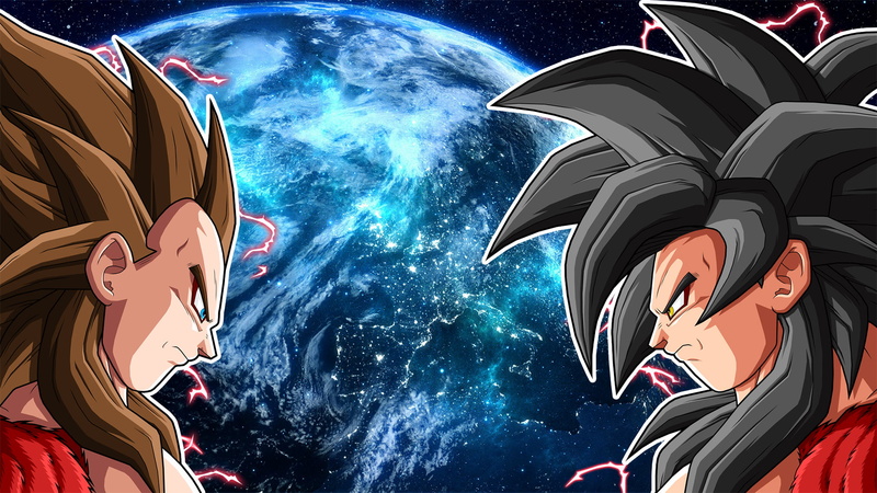 Dragon Ball GT, anime, Son Goku, 1080P, Vegeta