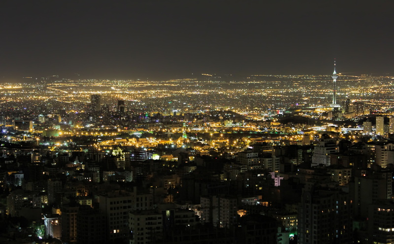 built structure, outdoors, sky, illuminated, luminosity, 5K, city, rise, buildings, crowd, building exterior, residential district, Iran, financial district