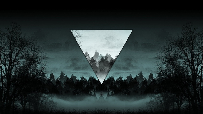 Triangle, Fog, Nature, 1080P, Night, Polyscape, Abstract, Tree
