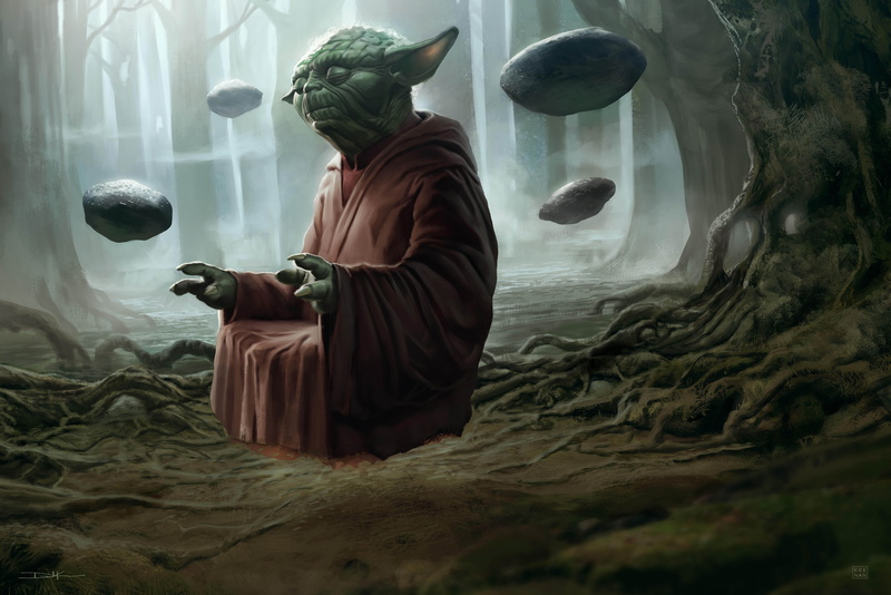 Forest, 5K, Levitation, Jedi, Yoda, Star Wars, Fog