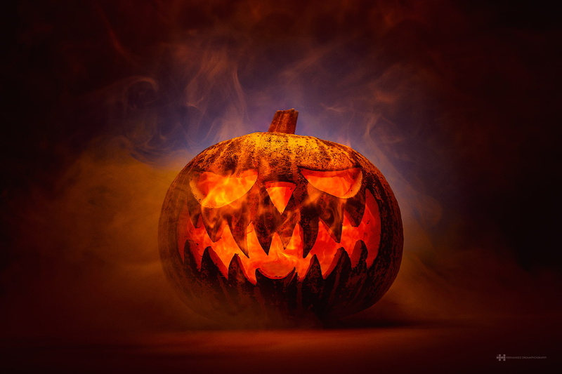 photography, smoke, fire, pumpkin, 1080P, handicraft, Felix Hernandez, dark, Halloween